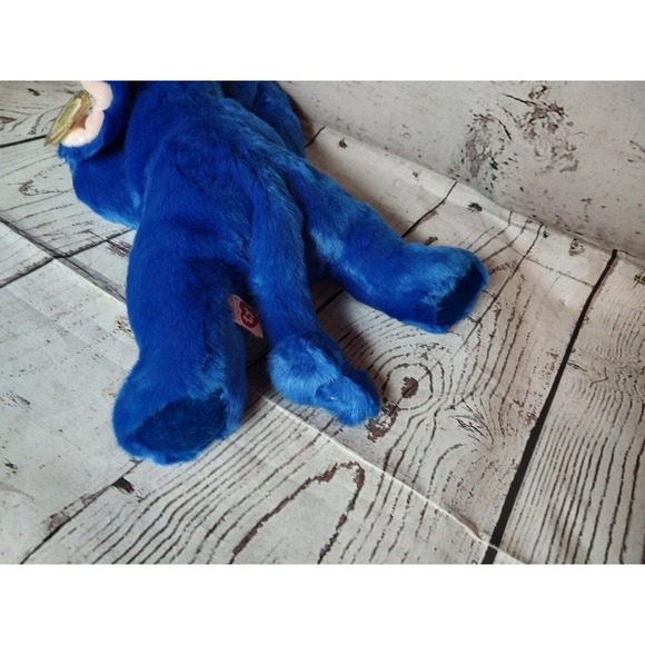 1998 vintage plush Ty Beanie Buddy Peanut The Elephant - Royal Blue - large EUC - Picture 3 of 9